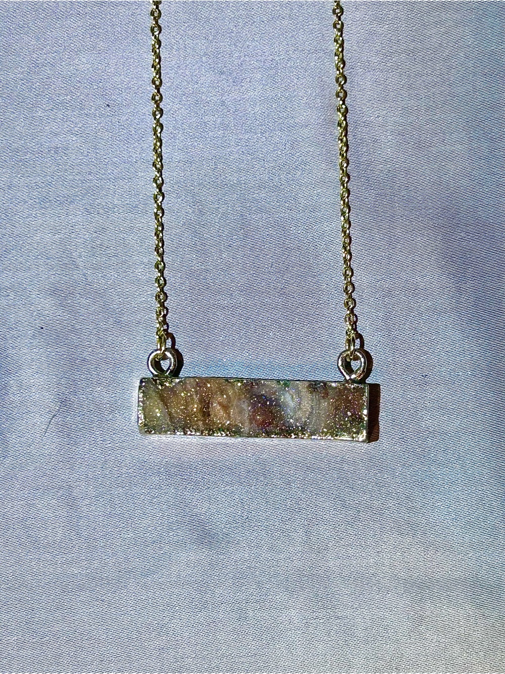 Gold Druzy Bar Pendant Necklace - Women